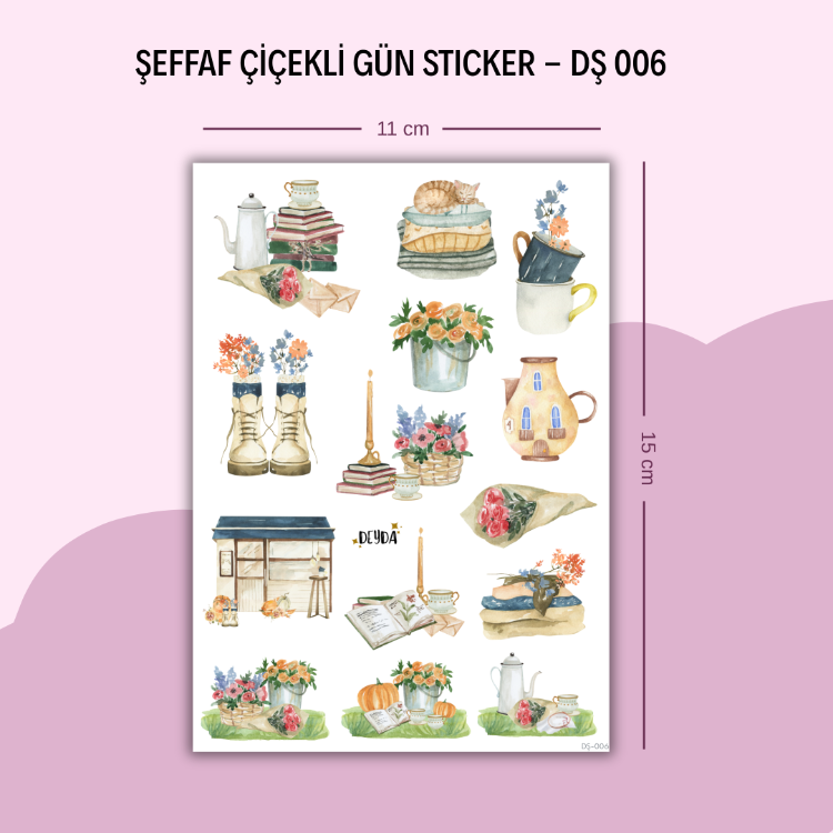 DŞ-006 Çiçekli Gün Sticker
