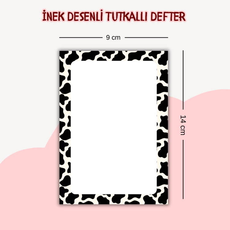 İnek Desenli Tutkallı Defter A6