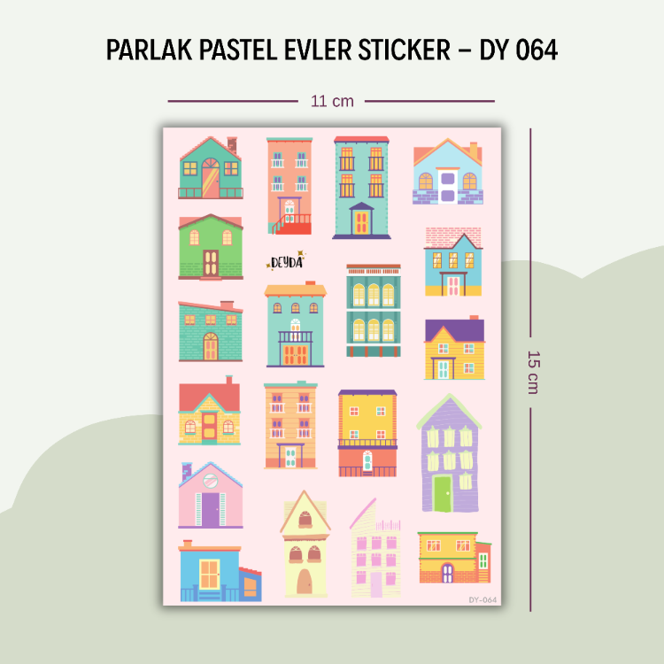 DY-064 Renkli Evler Sticker