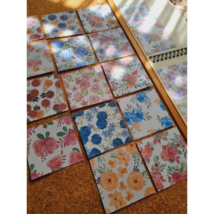 Gül Desenler Scrapbook Kağıdı