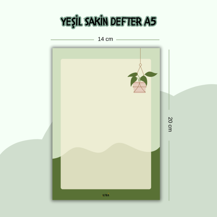 Yeşil Sakin Defter A5