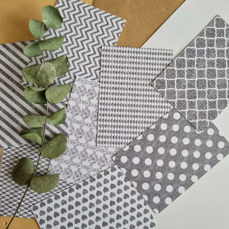 Gri-Beyaz Scrapbook Kağıtları 