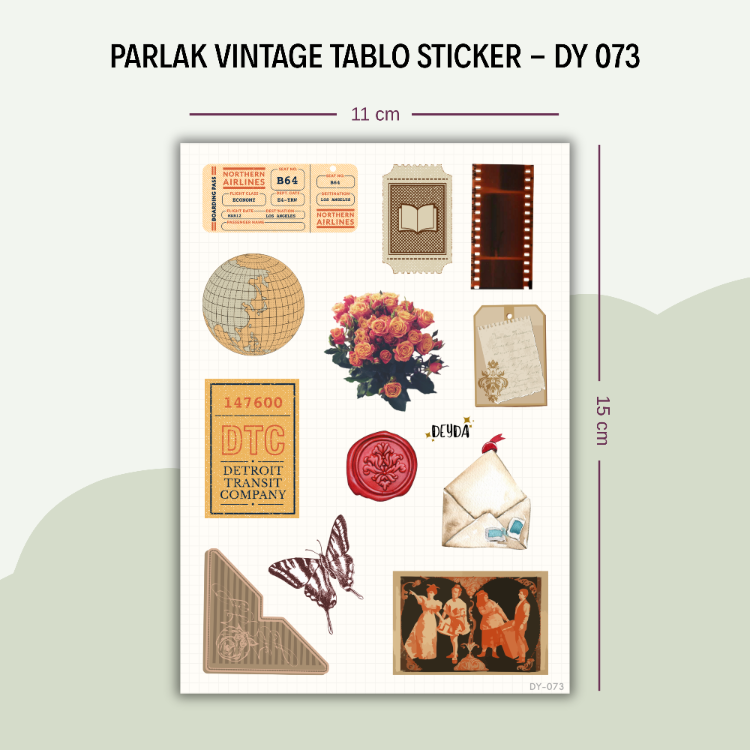 DY-073 Vintage Tablo Sticker