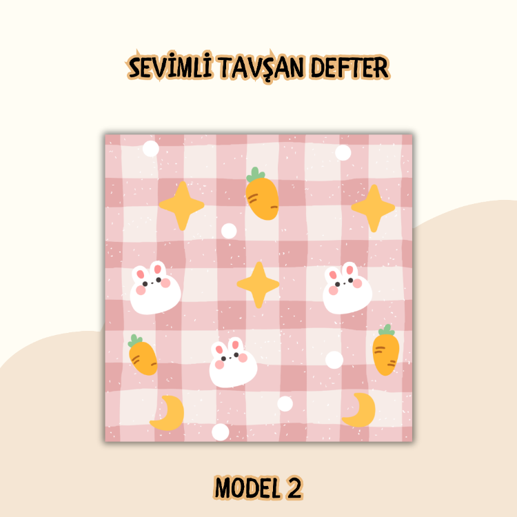 5 Seçenekli Tavşanlı Tutkallı Not Defteri