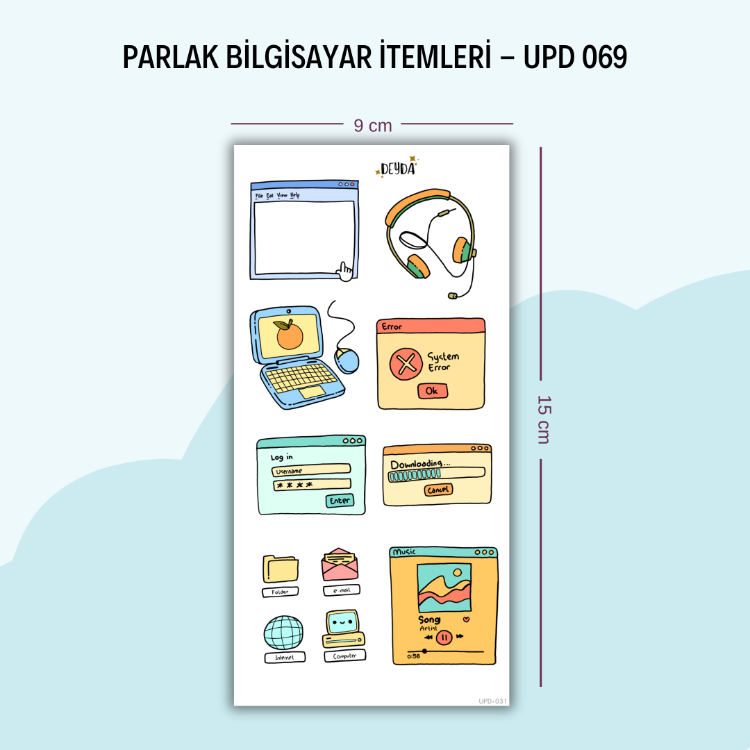 UPD-069 Bilgisayar İtemleri Sticker