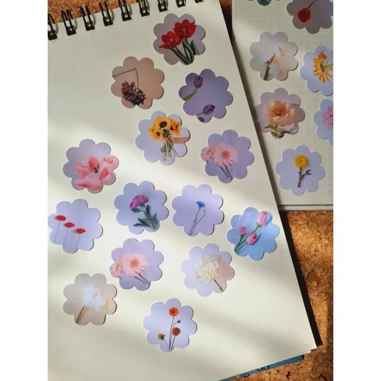 Eşsiz Çiçekler Kutulu Sticker
