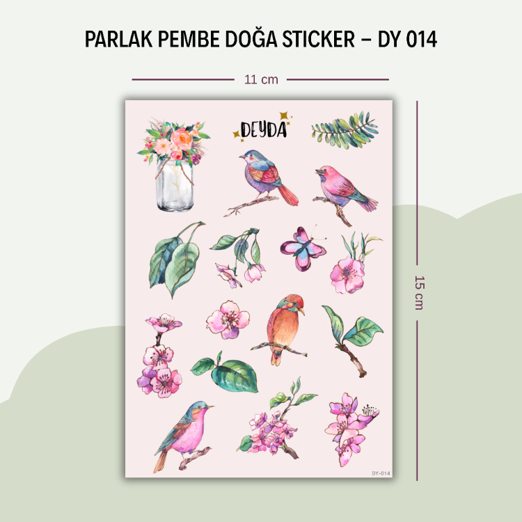 DY-015 Pembe Doğa Sticker