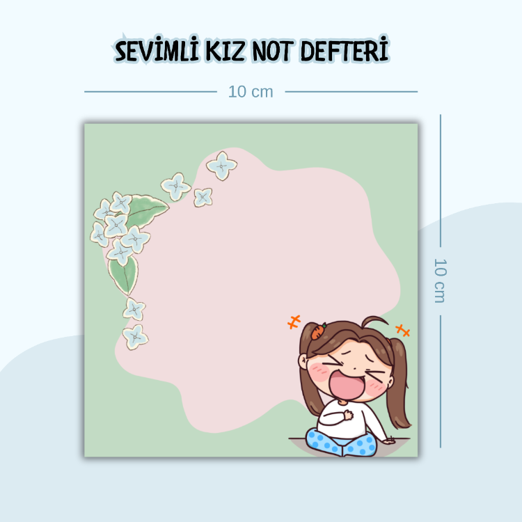 3'lü Sevimli Kız Not Defteri