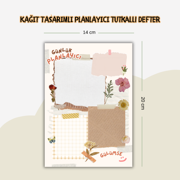 Kağıt Tasarımlı Tutkallı Defter