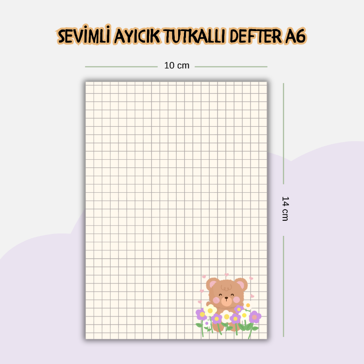 Sevimli Ayıcık Kareli Defter