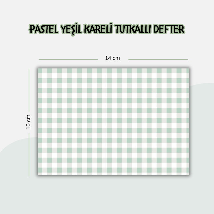 Yeşil Kareli Tutkallı Defter