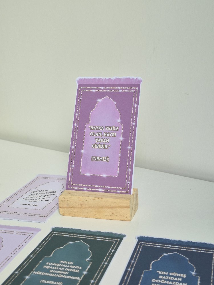 6 Adet Hadis Kartı ve Standı 