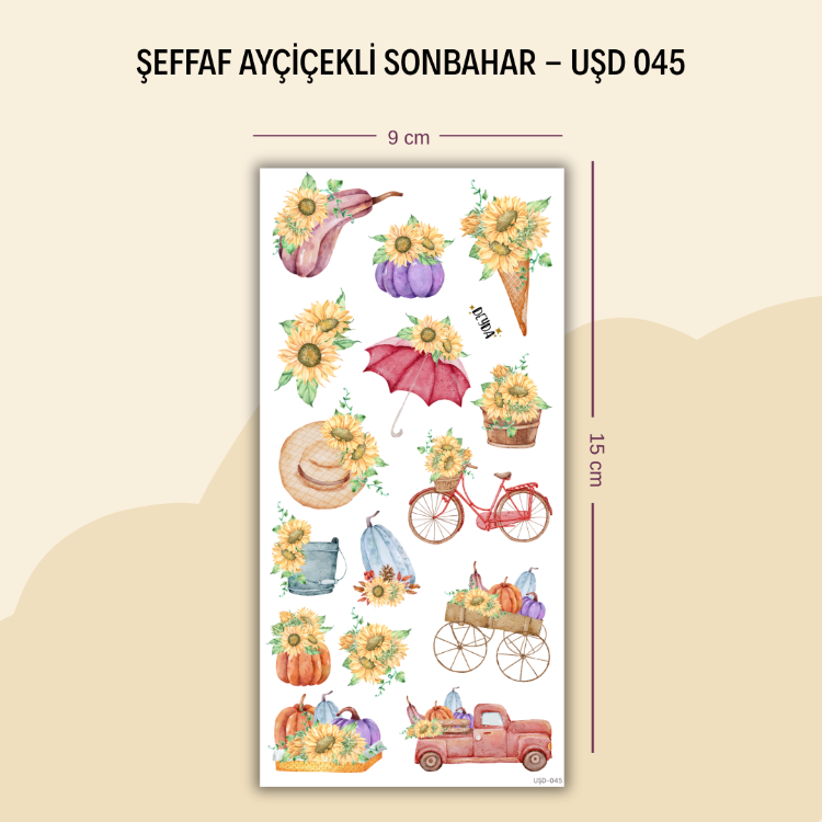 UŞD-045 Ayçiçekli Sonbahar Sticker
