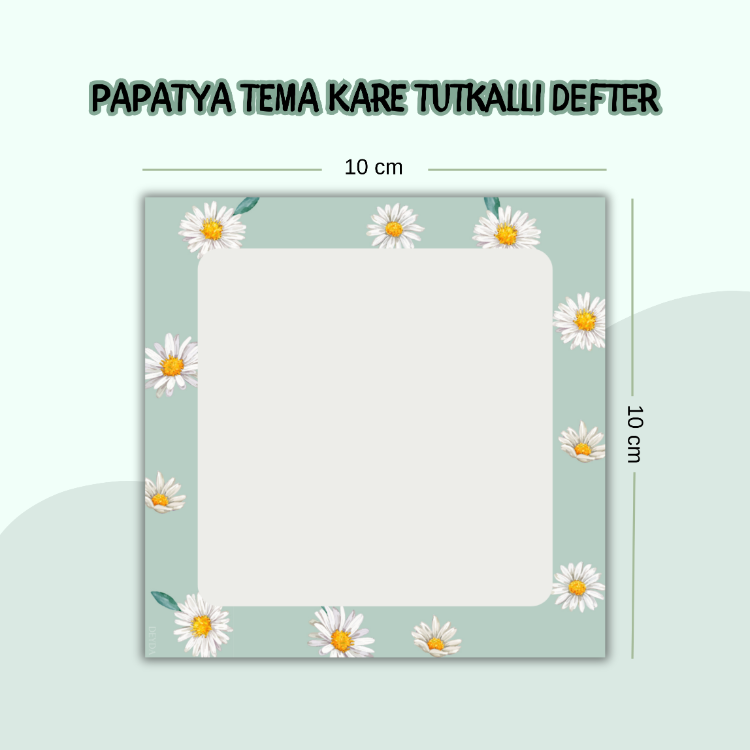Papatya Tasarımlı Tutkallı Defter