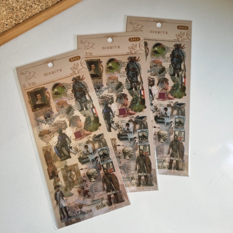 3 Sayfa Vintage Sticker Seti (8 Farklı Model Seçeneği)