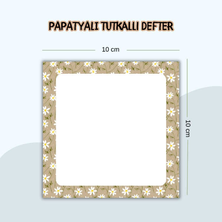 Papatyalı Kahverengi Tutkallı Defter