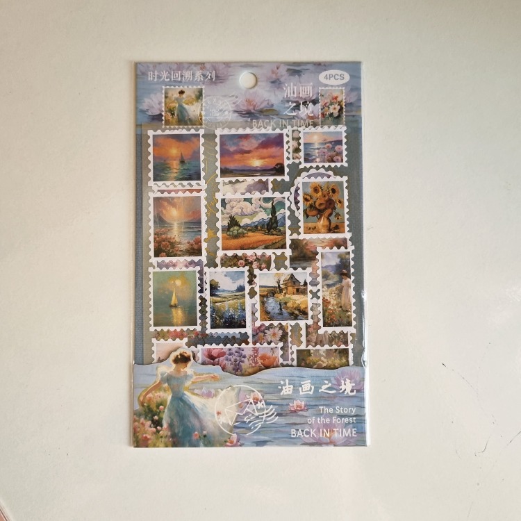 4 sayfa Vintage Pul Stickerlar