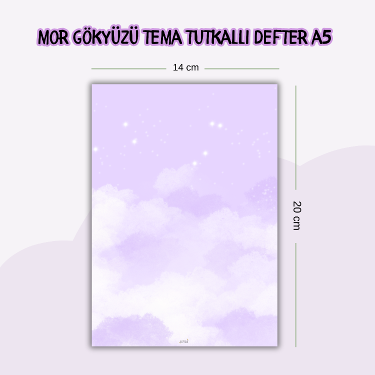 Mor Gökyüzü Tutkallı Defter