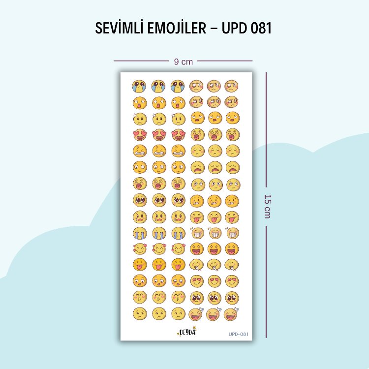 UPD-071 Sevimli Emojiler Parlak Sticker