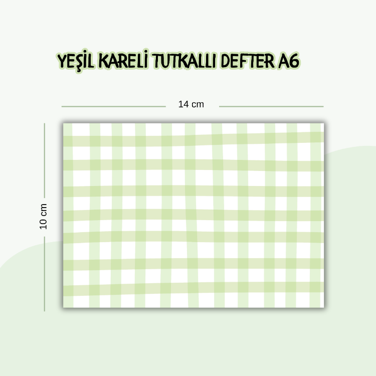 Yeşil Kareli Tutkallı Defter