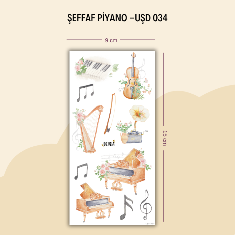 UŞD-034 Piyano Sticker