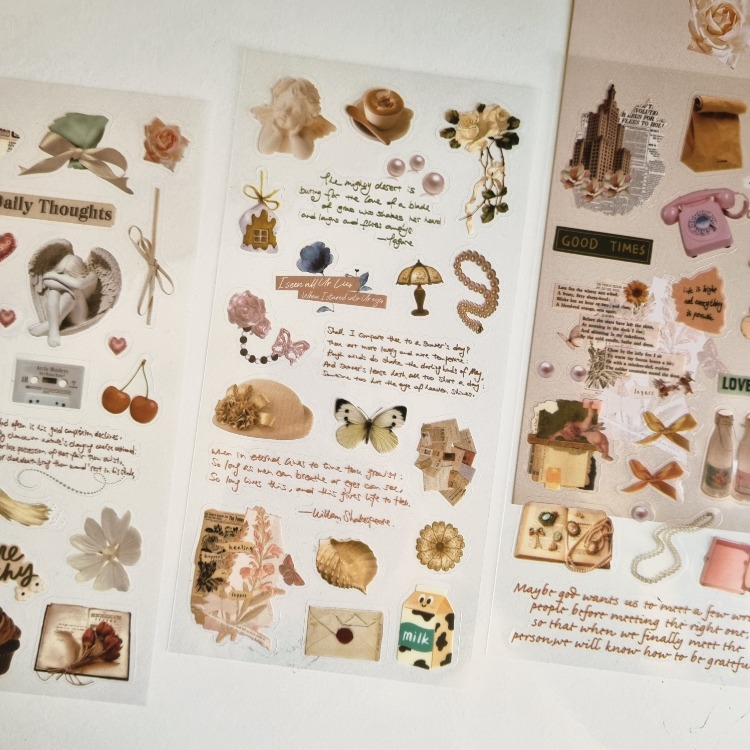 3 Sayfa Vintage Sticker Seti (8 Farklı Model Seçeneği)