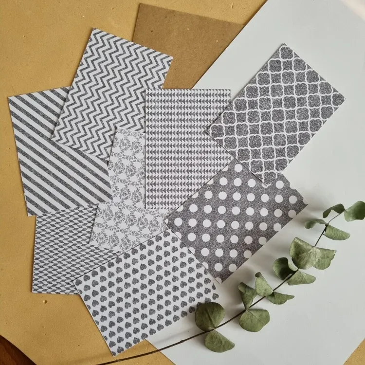 Gri-Beyaz Scrapbook Kağıtları 