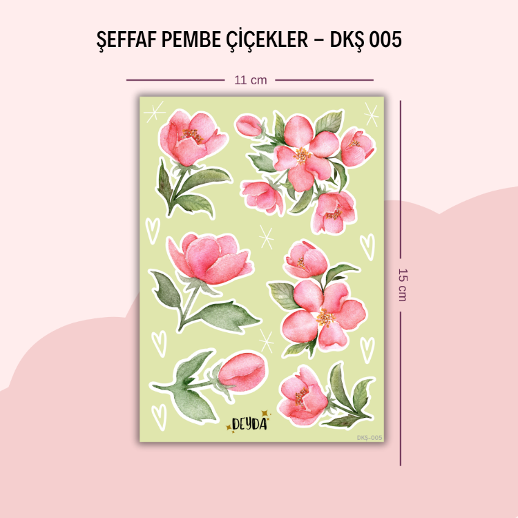 DKŞ-005 Pembe Çiçekler Sticker