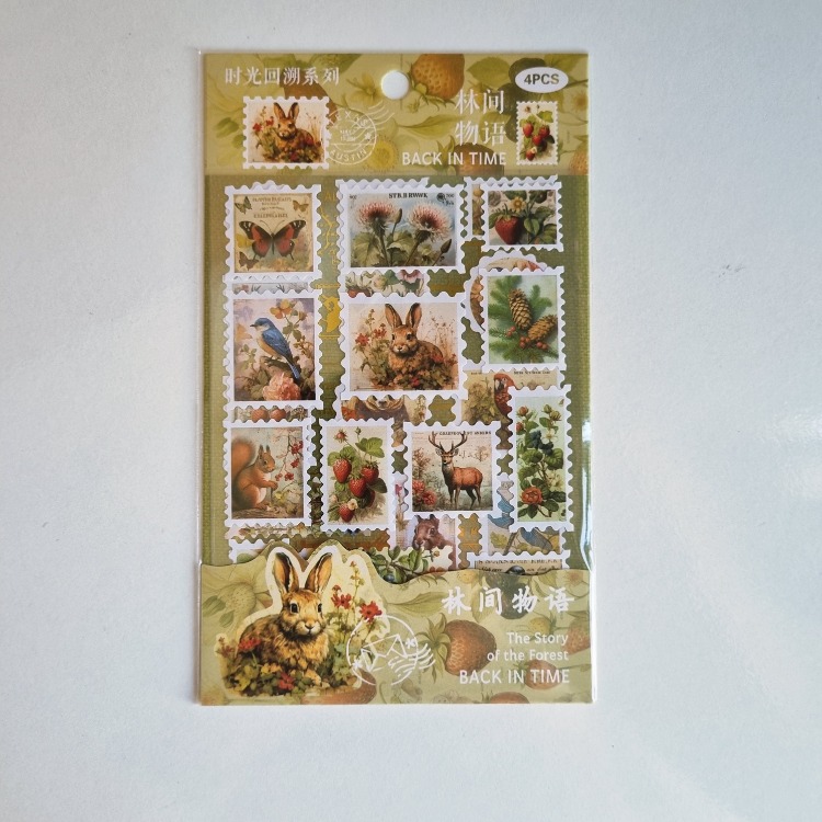 4 sayfa Vintage Pul Stickerlar