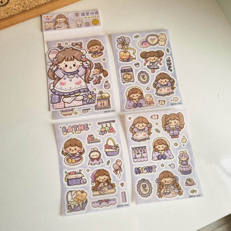 4 sayfa Sevimli Sticker Seti LEYLA
