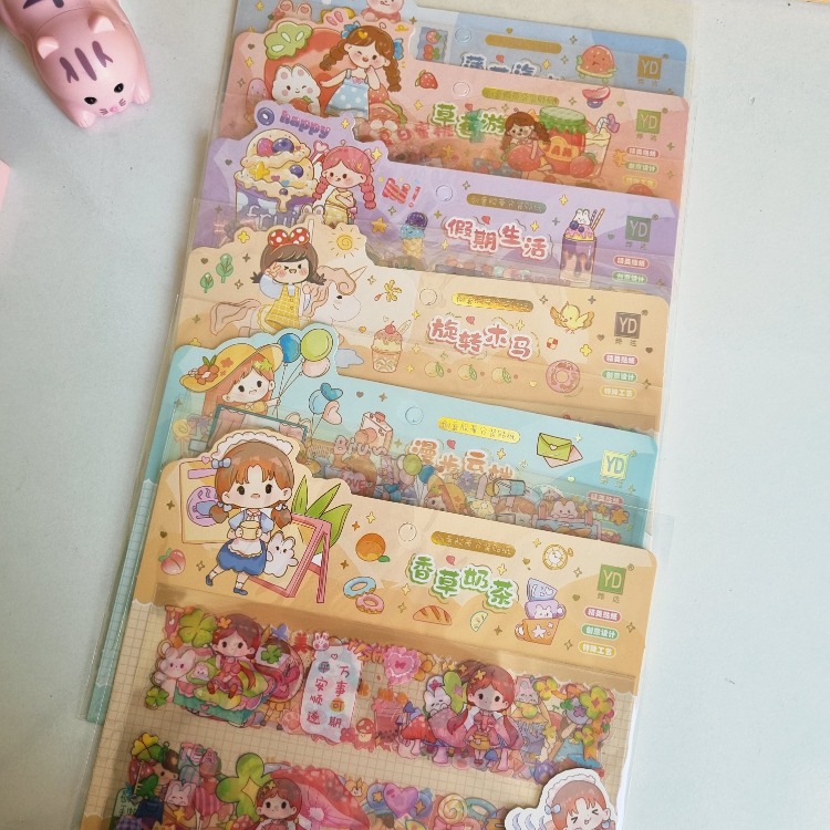 Sevimli Kız 4 Sayfa Şeffaf Sticker