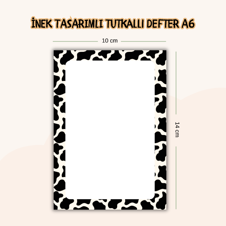 İnek Tasarımlı Tutkallı Defter