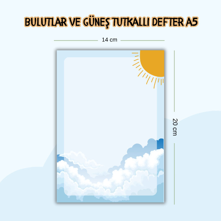 Güneş Tasarımlı Tutkallı Defter