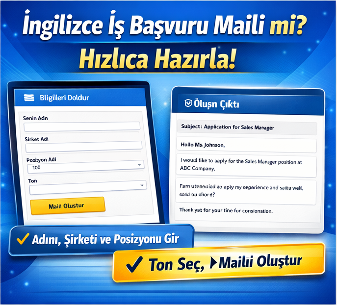 İngilizce İş Başvuru Maili Oluşturucu
