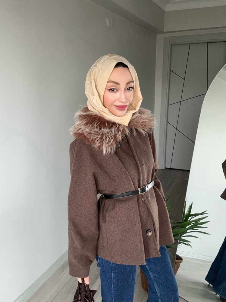 Luna Kürklü Kaşe Ceket
