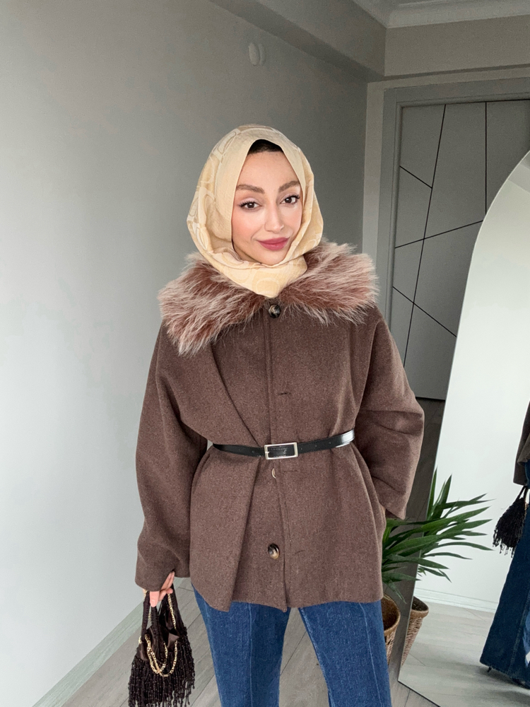 Luna Kürklü Kaşe Ceket