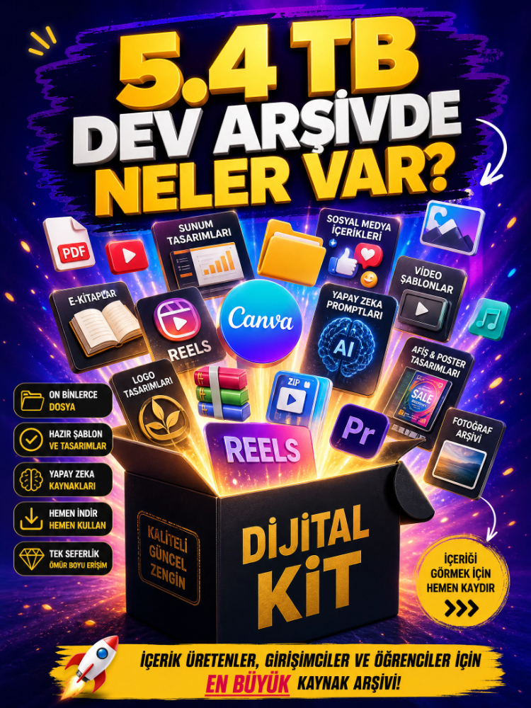 5.4 TB Dev Dijital Arşiv ve Girişimci Seti (Hemen İndir)