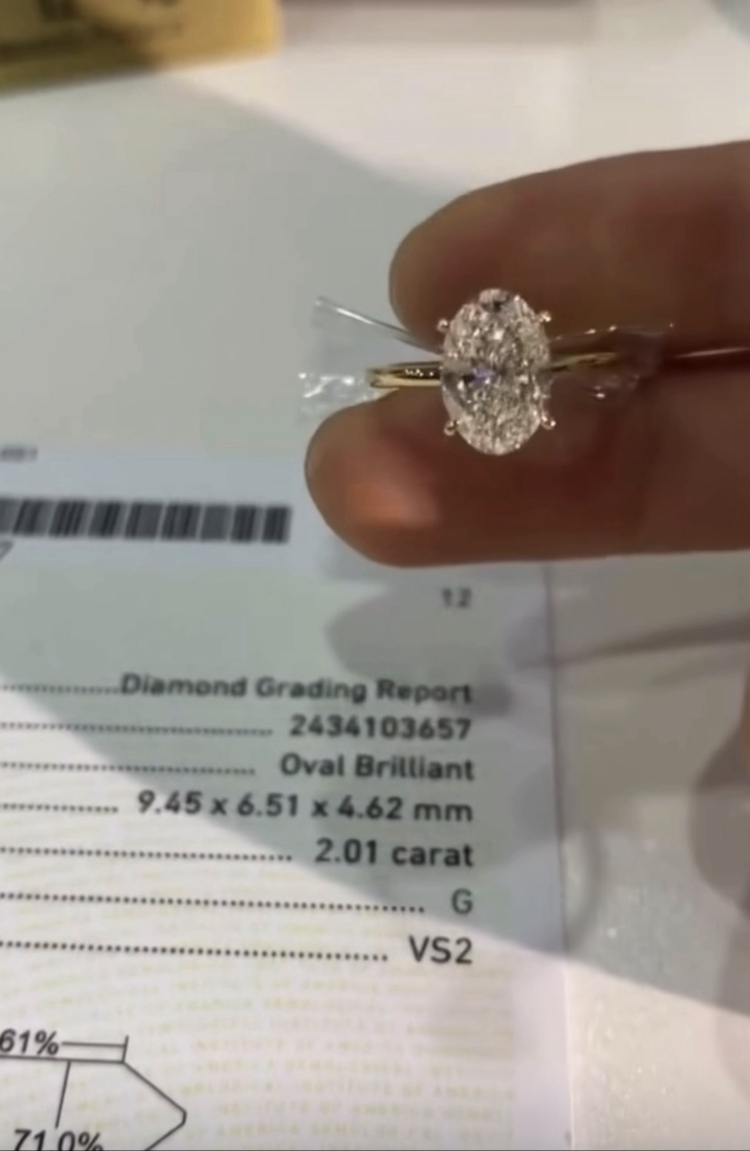 Pırlanta Oval Tektaş 2 Ct
