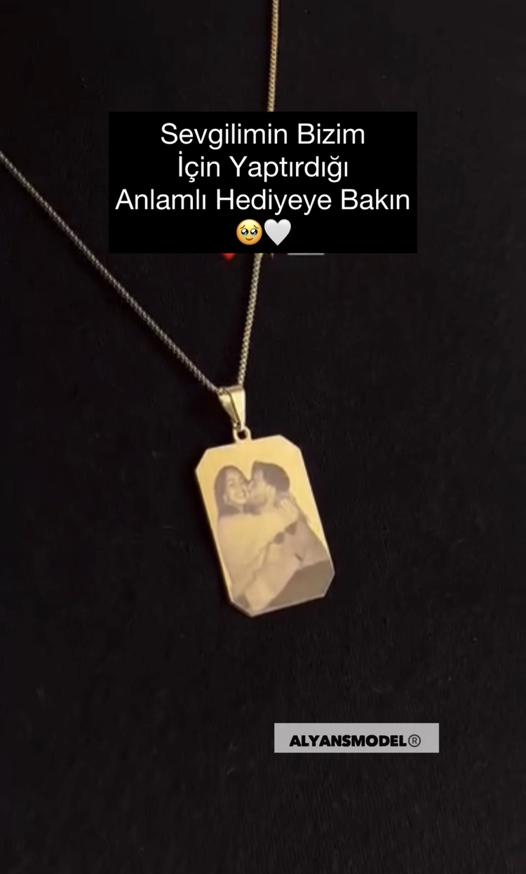 Kişiye özel resimli ve yazılı kolye