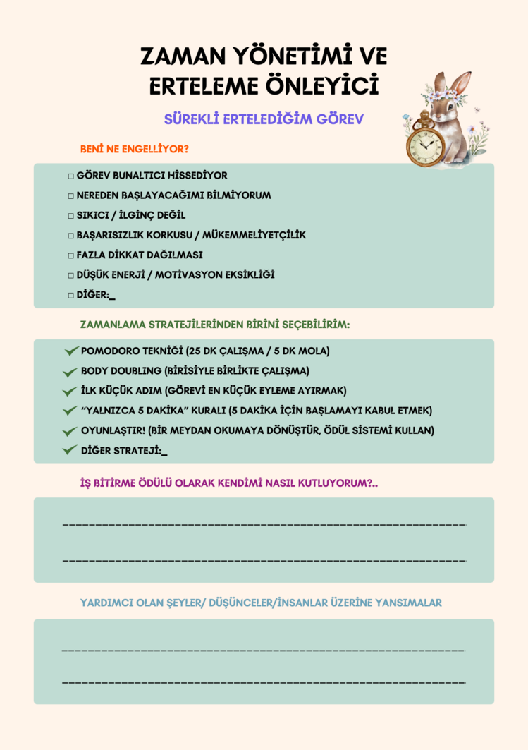 ADHD Dostu Haftalık Dijital Planner (PDF)