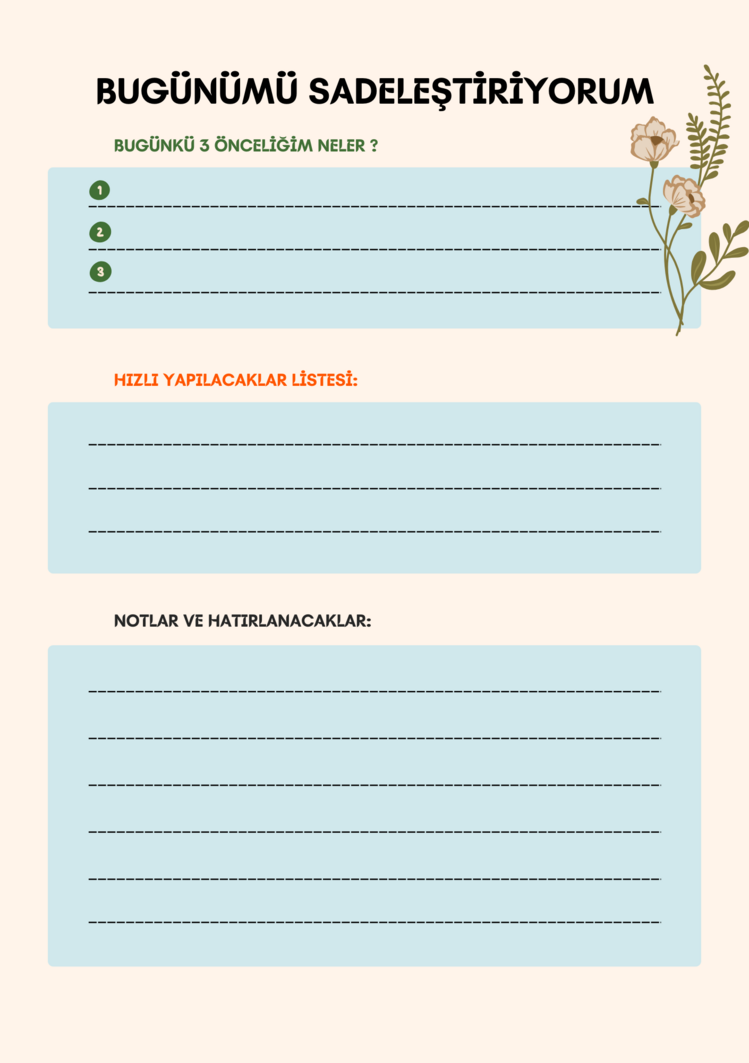 ADHD Dostu Haftalık Dijital Planner (PDF)