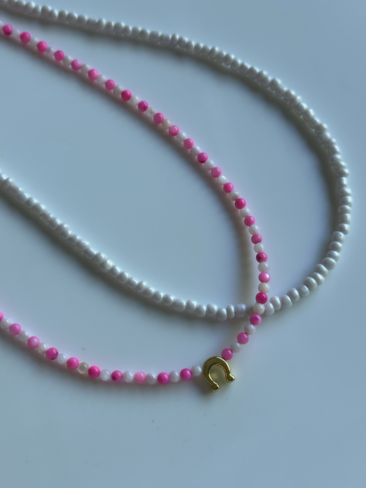 İkili pembe kolye