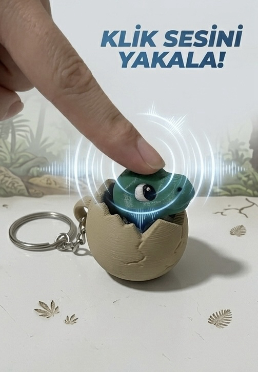 Clicker'lı Dinozor Anahtarlık