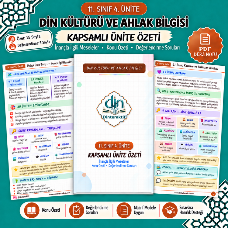 11. SINIF 4. ÜNİTE KAPSAMLI ÖZET-DEĞERLENDİRME PDF