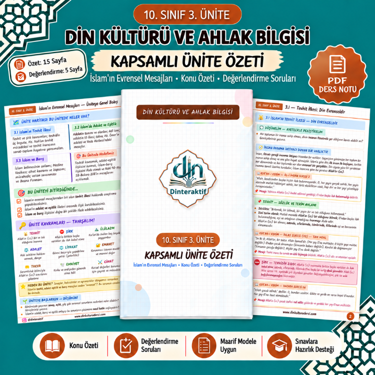 10. SINIF 3. ÜNİTE KAPSAMLI ÖZET-DEĞERLENDİRME PDF
