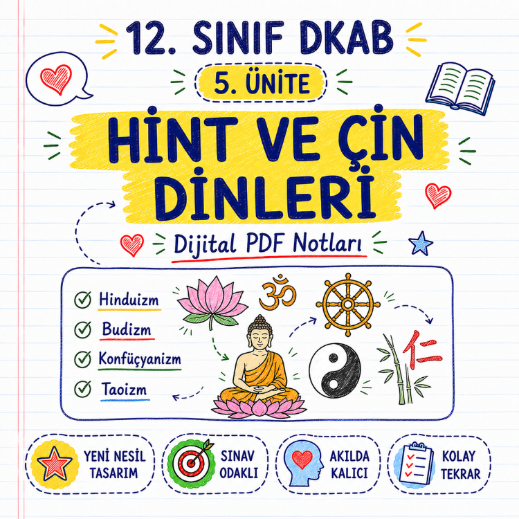 12. Sınıf DKAB 5. Ünite - Hint ve Çin Dinleri