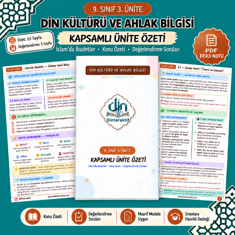 9. SINIF 3. ÜNİTE KAPSAMLI ÖZET-DEĞERLENDİRME PDF