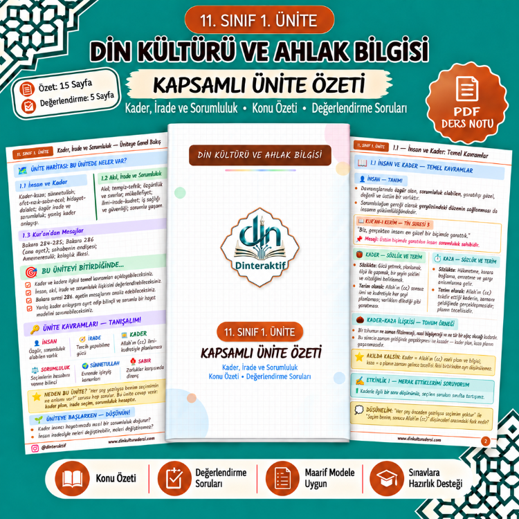 11. SINIF 1. ÜNİTE KAPSAMLI ÖZET-DEĞERLENDİRME PDF