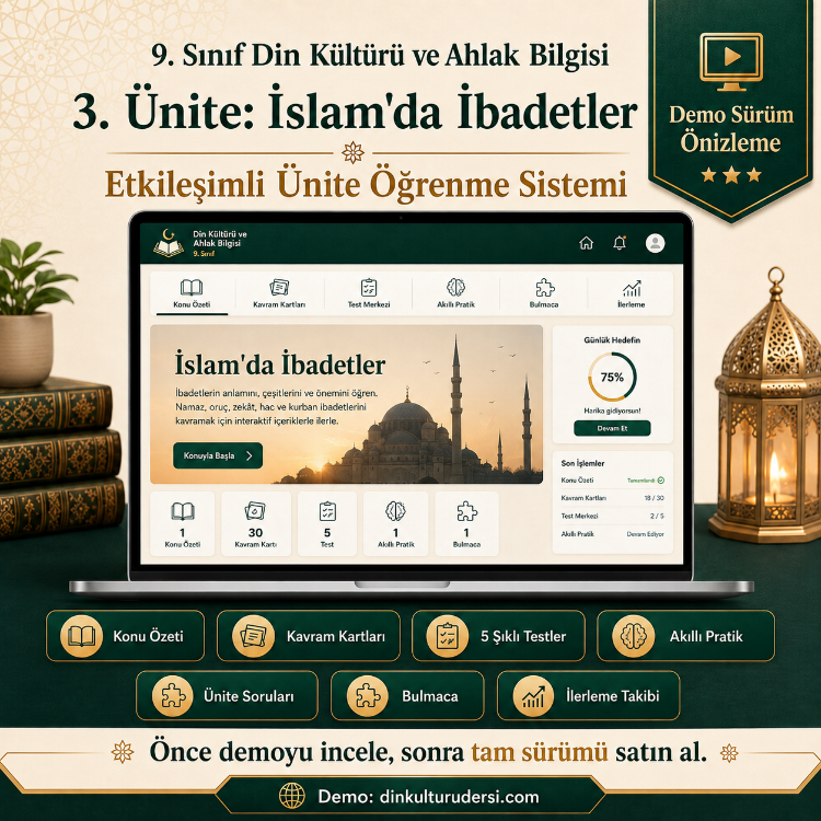 9. SINIF 3. ÜNİTE -ETKİLEŞİMLİ ÖĞRENME SİSTEMİ