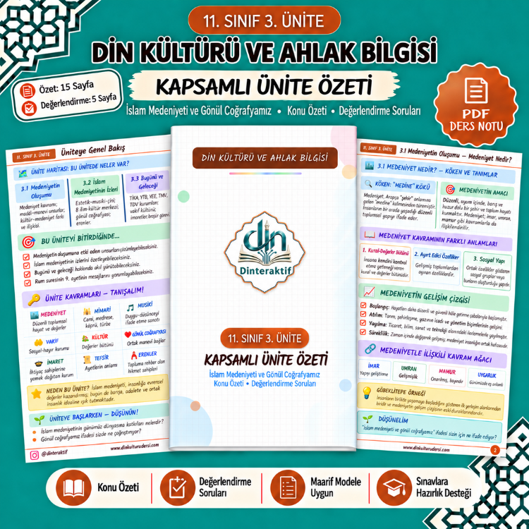 11. SINIF 3. ÜNİTE KAPSAMLI ÖZET-DEĞERLENDİRME PDF